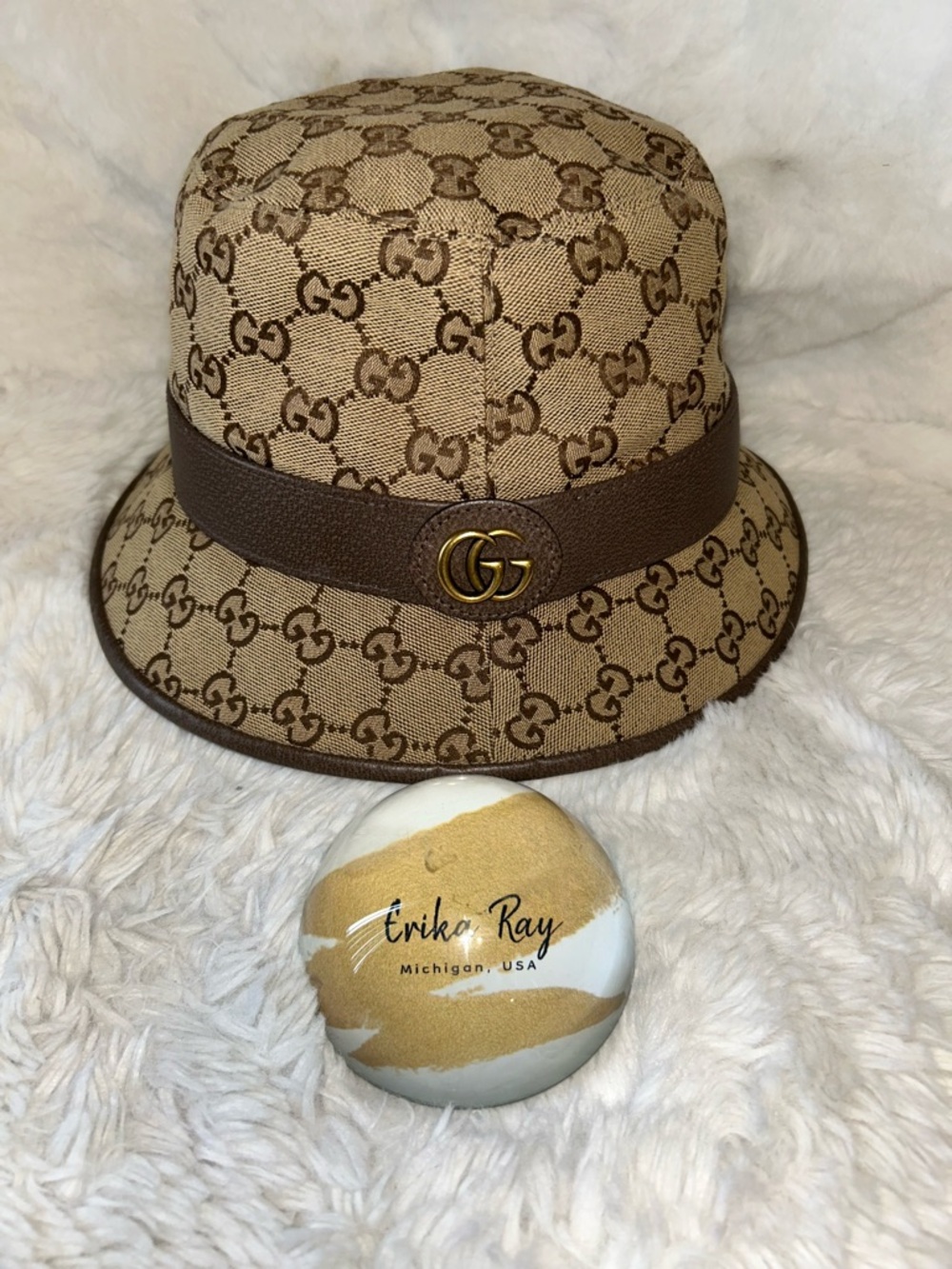 Gucci Brown GG Supreme Canvas Bucket Hat - Picture 2 of 15